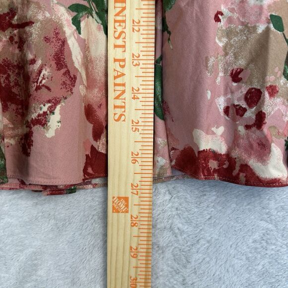 Talbots Pleated Skirt 16 Floral Rose Pink High Waist Cottagecore Boho Twee Retro - Picture 10 of 12